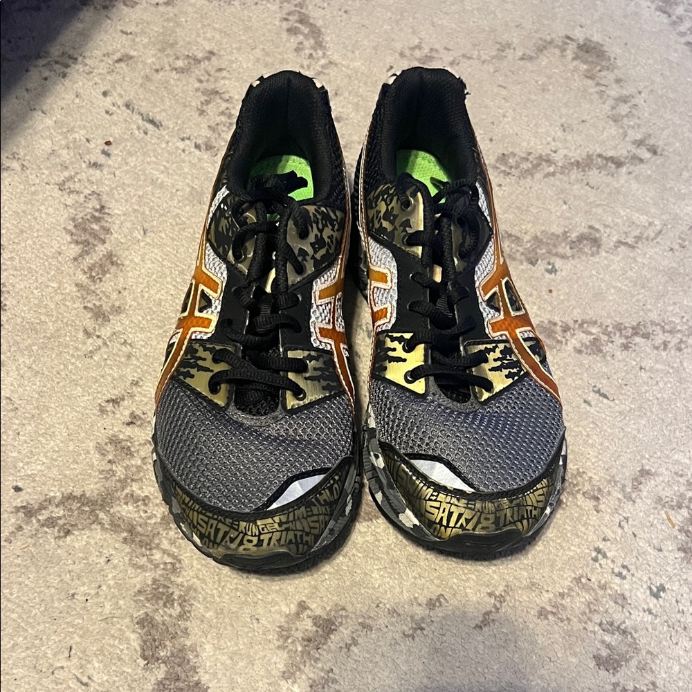 Asics Kids Sneakers - Black, Orange, Green